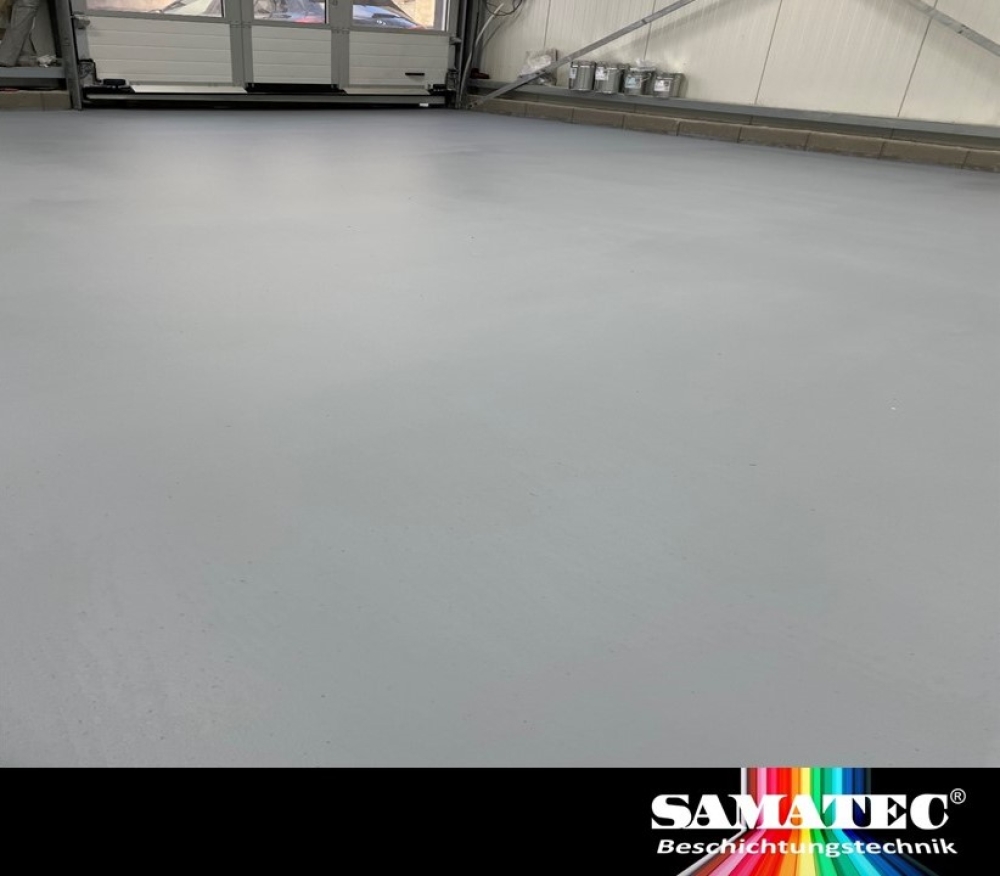 Bodenbeschichtung Hallenbodenbeschichtung Werkstattbodenbeschichtung SamaPoxy BS98W RAL 7001